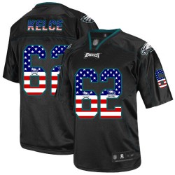 Elite Men's Jason Kelce Black Jersey - #62 Football Philadelphia Eagles USA Flag Fashion