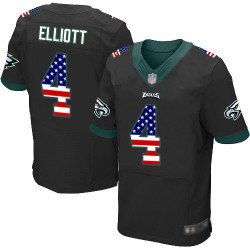 Elite Men's Jake Elliott Black Alternate Jersey - #4 Football Philadelphia Eagles USA Flag Fashion
