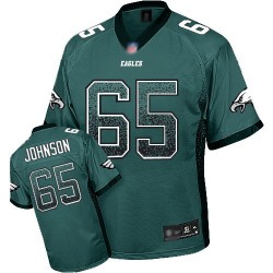 Elite Men's Lane Johnson Midnight Green Jersey - #65 Football Philadelphia Eagles Drift Fashion