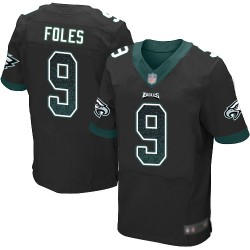 Elite Men's Nick Foles Black Alternate Jersey - #9 Football Philadelphia Eagles Drift Fashion