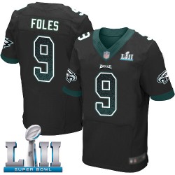 Elite Men's Nick Foles Black Alternate Jersey - #9 Football Philadelphia Eagles Super Bowl LII Drift Fashion