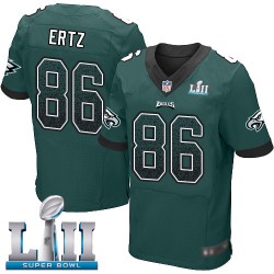 Elite Men's Zach Ertz Midnight Green Home Jersey - #86 Football Philadelphia Eagles Super Bowl LII Drift Fashion