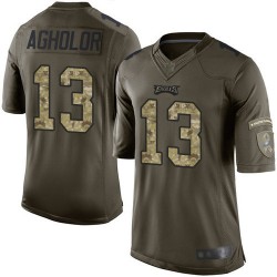 Elite Youth Nelson Agholor Green Jersey - #13 Football Philadelphia Eagles Salute to Service