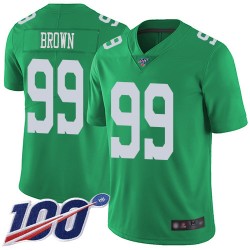 Limited Men's Jerome Brown Green Jersey - #99 Football Philadelphia Eagles 100th Season Rush Vapor Untouchable
