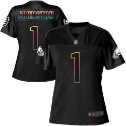 Game Women's Cameron Johnston Black Jersey - #1 Football Philadelphia Eagles Fashion