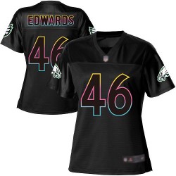 Game Women's Herman Edwards Black Jersey - #46 Football Philadelphia Eagles Fashion