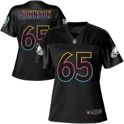 Game Women's Lane Johnson Black Jersey - #65 Football Philadelphia Eagles Fashion