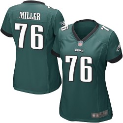Game Women's Shareef Miller Midnight Green Home Jersey - #76 Football Philadelphia Eagles