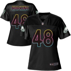 Game Women's Wes Hopkins Black Jersey - #48 Football Philadelphia Eagles Fashion