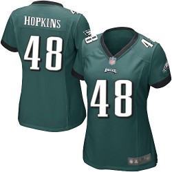 Game Women's Wes Hopkins Midnight Green Home Jersey - #48 Football Philadelphia Eagles