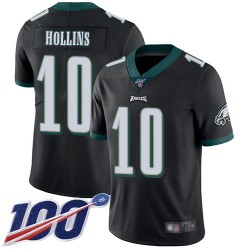 Limited Men's Mack Hollins Black Alternate Jersey - #10 Football Philadelphia Eagles 100th Season Vapor Untouchable