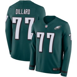 Limited Men's Andre Dillard Green Jersey - #77 Football Philadelphia Eagles Therma Long Sleeve