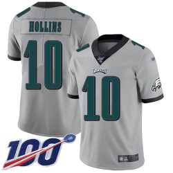 Limited Men's Mack Hollins Silver Jersey - #10 Football Philadelphia Eagles 100th Season Inverted Legend