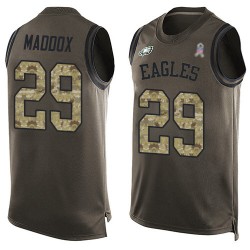 Limited Men's Avonte Maddox Green Jersey - #29 Football Philadelphia Eagles Salute to Service Tank Top
