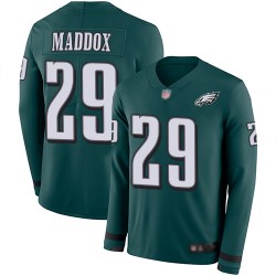 Limited Men's Avonte Maddox Green Jersey - #29 Football Philadelphia Eagles Therma Long Sleeve