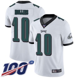 Limited Men's Mack Hollins White Road Jersey - #10 Football Philadelphia Eagles 100th Season Vapor Untouchable