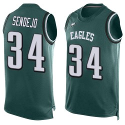 Limited Men's Andrew Sendejo Midnight Green Jersey - #34 Football Philadelphia Eagles Player Name & Number Tank Top