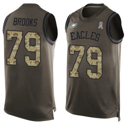Limited Men's Brandon Brooks Green Jersey - #79 Football Philadelphia Eagles Salute to Service Tank Top