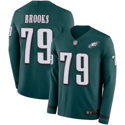 Limited Men's Brandon Brooks Green Jersey - #79 Football Philadelphia Eagles Therma Long Sleeve