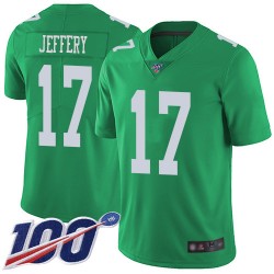Limited Men's Alshon Jeffery Green Jersey - #17 Football Philadelphia Eagles 100th Season Rush Vapor Untouchable