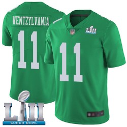 Limited Men's Carson Wentz Green Jersey - #11 Football Philadelphia Eagles Super Bowl LII Wentzylvania Rush Vapor Untouchable