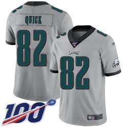 Limited Men's Mike Quick Silver Jersey - #82 Football Philadelphia Eagles 100th Season Inverted Legend