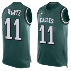Limited Men's Carson Wentz Midnight Green Jersey - #11 Football Philadelphia Eagles Player Name & Number Tank Top