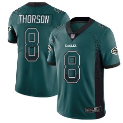 Limited Men's Clayton Thorson Green Jersey - #8 Football Philadelphia Eagles Rush Drift Fashion