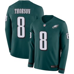 Limited Men's Clayton Thorson Green Jersey - #8 Football Philadelphia Eagles Therma Long Sleeve