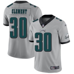 Limited Men's Corey Clement Silver Jersey - #30 Football Philadelphia Eagles Inverted Legend