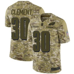 Limited Men's Corey Clement Camo Jersey - #30 Football Philadelphia Eagles 2018 Salute to Service