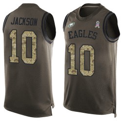 Limited Men's DeSean Jackson Green Jersey - #10 Football Philadelphia Eagles Salute to Service Tank Top