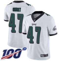 Nathan Gerry Philadelphia Eagles Game-Used #47 White Jersey from the  2017-18 and 2018-19 NFL Seasons - Size 40+4