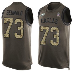 Limited Men's Isaac Seumalo Green Jersey - #73 Football Philadelphia Eagles Salute to Service Tank Top