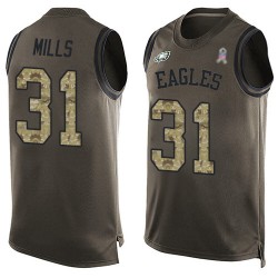 Limited Men's Jalen Mills Green Jersey - #31 Football Philadelphia Eagles Salute to Service Tank Top