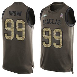 Limited Men's Jerome Brown Green Jersey - #99 Football Philadelphia Eagles Salute to Service Tank Top