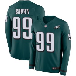 Limited Men's Jerome Brown Green Jersey - #99 Football Philadelphia Eagles Therma Long Sleeve