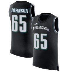 Limited Men's Lane Johnson Black Jersey - #65 Football Philadelphia Eagles Rush Player Name & Number Tank Top