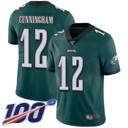 Limited Men's Randall Cunningham Midnight Green Home Jersey - #12 Football Philadelphia Eagles 100th Season Vapor Untouchable