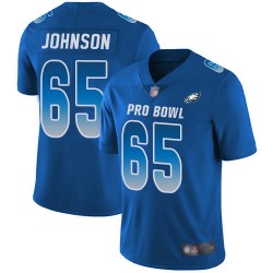 Limited Men's Lane Johnson Royal Blue Jersey - #65 Football Philadelphia Eagles NFC 2019 Pro Bowl
