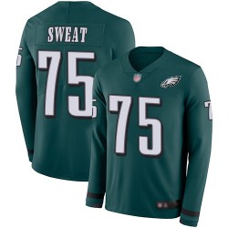 Limited Men's Josh Sweat Green Jersey - #75 Football Philadelphia Eagles Therma Long Sleeve