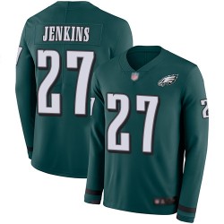 Limited Men's Malcolm Jenkins Green Jersey - #27 Football Philadelphia Eagles Therma Long Sleeve