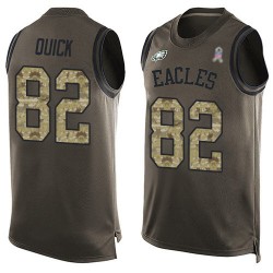 Limited Men's Mike Quick Green Jersey - #82 Football Philadelphia Eagles Salute to Service Tank Top