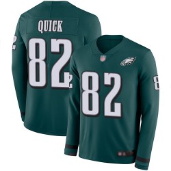 Limited Men's Mike Quick Green Jersey - #82 Football Philadelphia Eagles Therma Long Sleeve