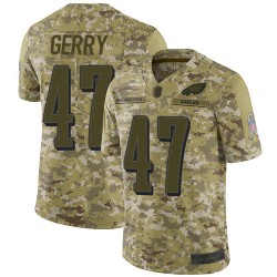 Limited Men's Nate Gerry Camo Jersey - #47 Football Philadelphia Eagles 2018 Salute to Service