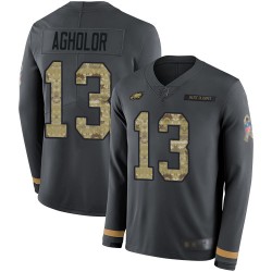 Limited Men's Nelson Agholor Black Jersey - #13 Football Philadelphia Eagles Salute to Service Therma Long Sleeve