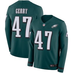 Limited Men's Nate Gerry Green Jersey - #47 Football Philadelphia Eagles Therma Long Sleeve