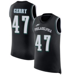 Limited Men's Nate Gerry Black Jersey - #47 Football Philadelphia Eagles Rush Player Name & Number Tank Top