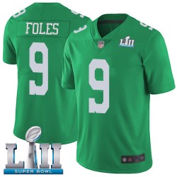 Limited Men's Nick Foles Green Jersey - #9 Football Philadelphia Eagles Super Bowl LII Rush Vapor Untouchable