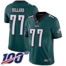Limited Men's Andre Dillard Midnight Green Home Jersey - #77 Football Philadelphia Eagles 100th Season Vapor Untouchable